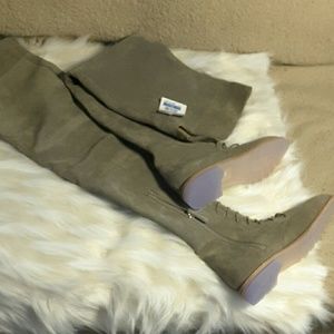 Aquazzura 18arif Khaki green thigh high boots